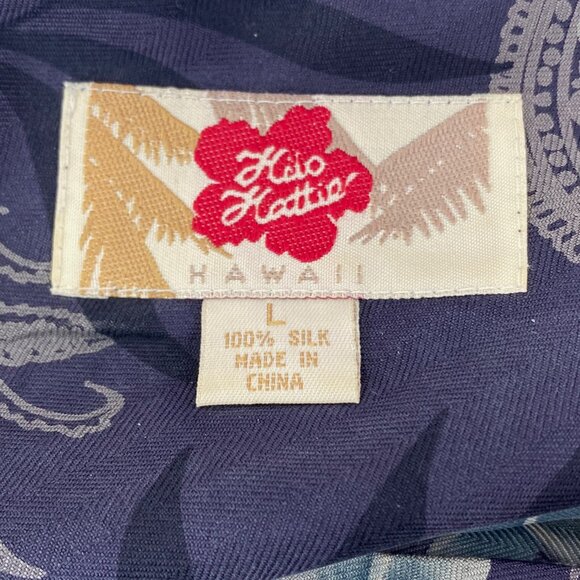 Hilo Hattie Hawaii Maxi Dress | L | Gray | 100% Silk | Tropical Beach Wedding - Picture 3 of 8